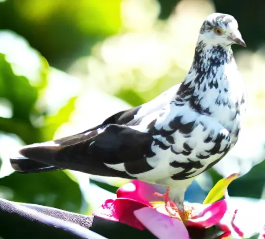 Black and White Mott Roller Pigeon