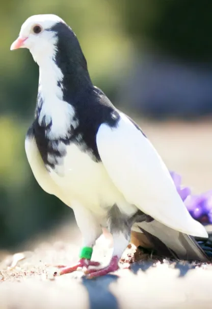 Black and White Splash Roller Pigeon