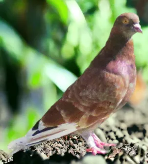 Dirty Red White Flight Roller Pigeon